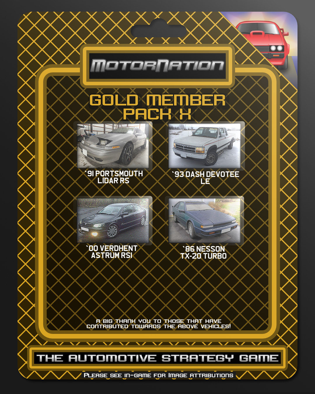 Picture showing vehicles as part of this Gold Members Pack release.