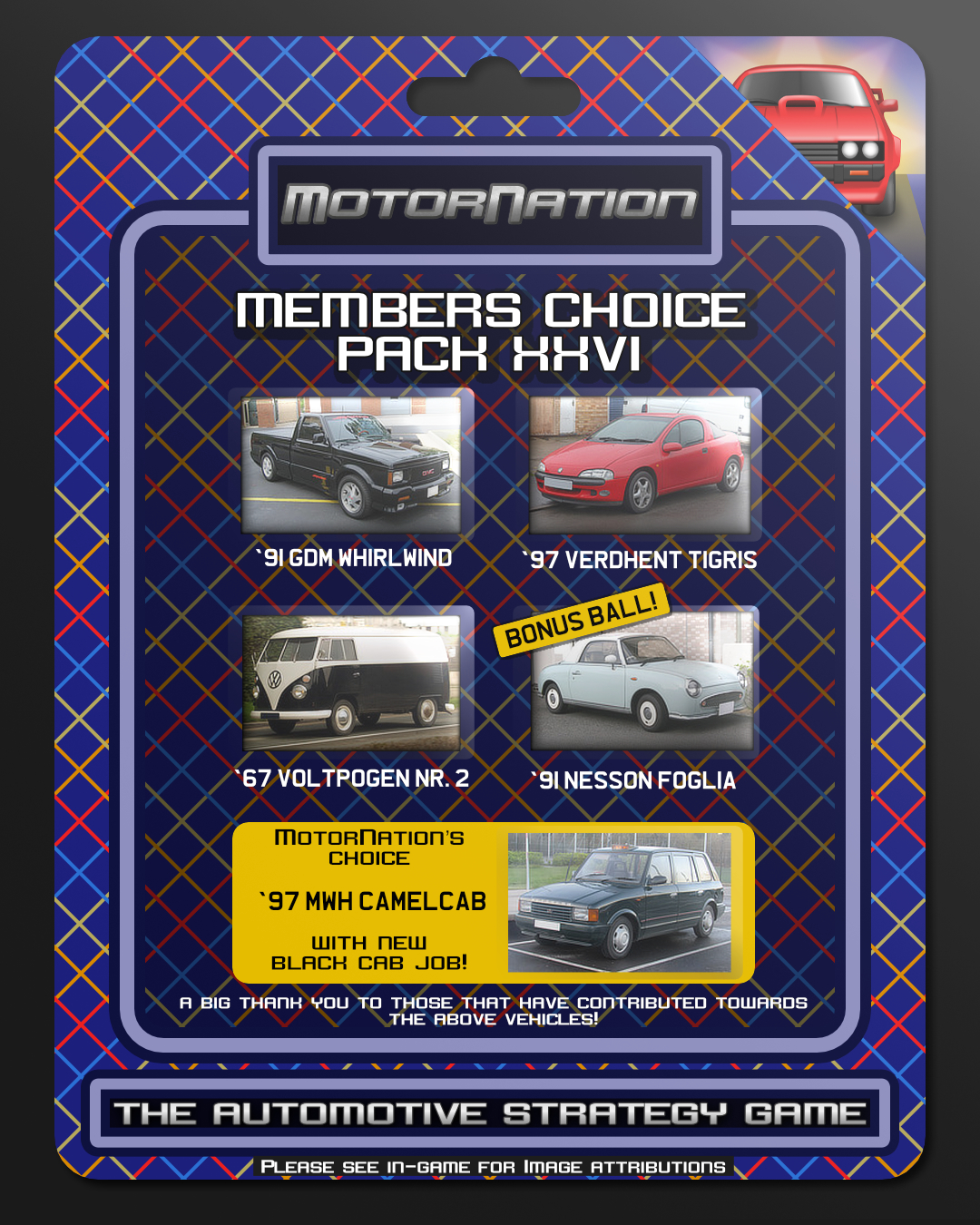 Picture showing vehicles as part of this Members Choice Pack release.