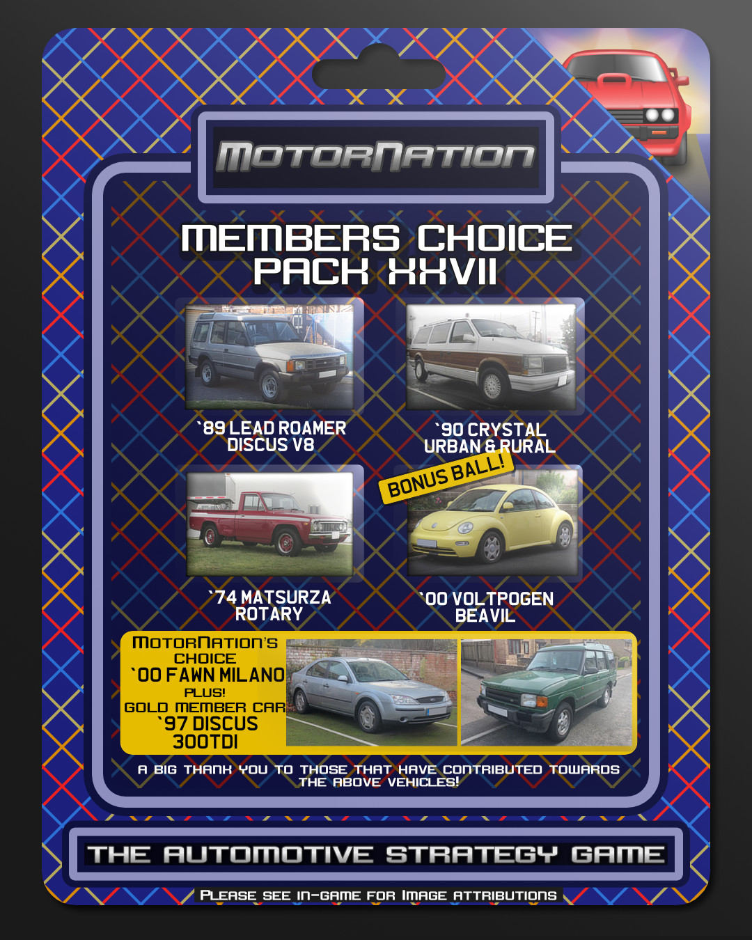 Picture showing vehicles as part of this Members Choice Pack release.