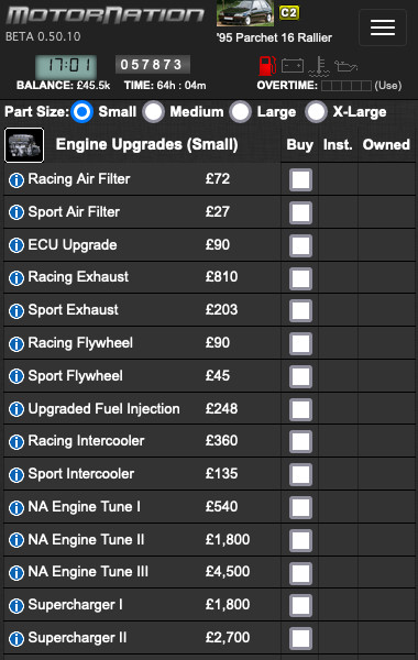 A wide selection of performance upgrades are available! With performance reflected in good ways and bad!